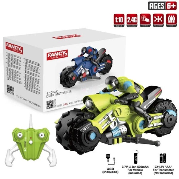 1:10 Remote Control Stunt Motorcycle Racing Drift Vehicle With Light 2.4G High Carousel 1