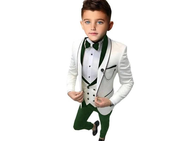 24 Hours Ship 3 Pieces Boy's Wedding Ring Bear Suit Set For New Year Kids Carousel 1