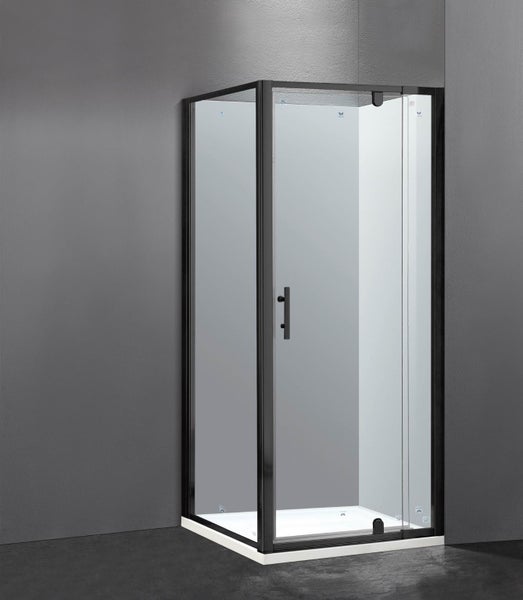 SALE 2025 -Shower Box Cape Series 2 Sided Swing Door Black 1000x1000x1900MM Carousel 1