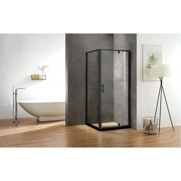 SALE 2025 -Shower Box Cape Series 2 Sided Swing Door Black 1000x1000x1900MM Carousel 2