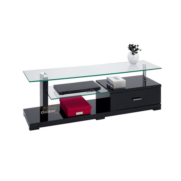 SALE!!!! SALE!!! Glass 1.4M TV Unit... (Black & White Color) Carousel 2
