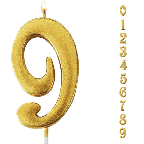 Brand New Cake Topper Cake Decorating Cake/Cupcake candle Gold #9 *Clearance* Carousel 1