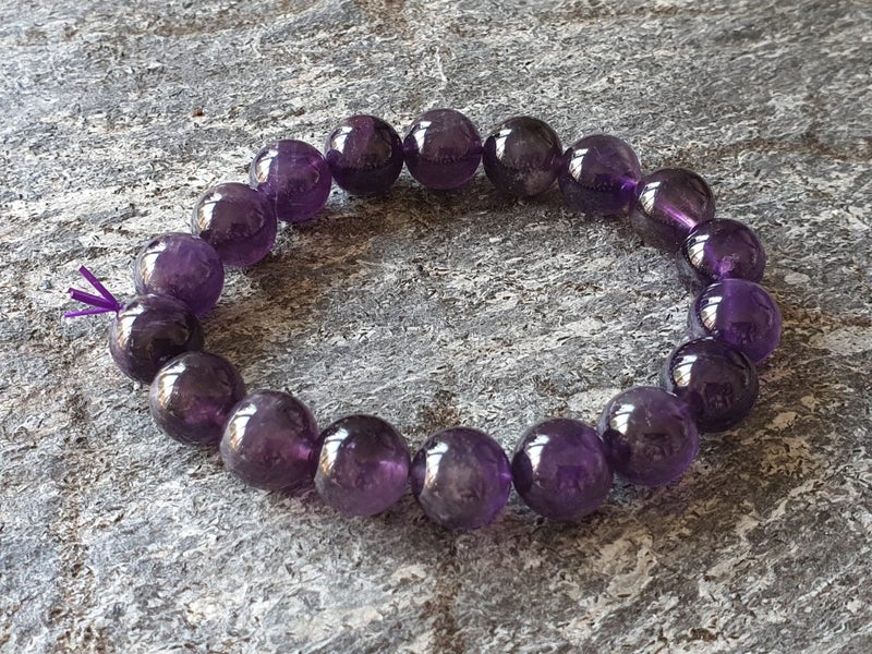 AMETHYST CRYSTAL BEADED BRACELET HEALING CALMING & PROTECTION (NZ MADE) Carousel 1