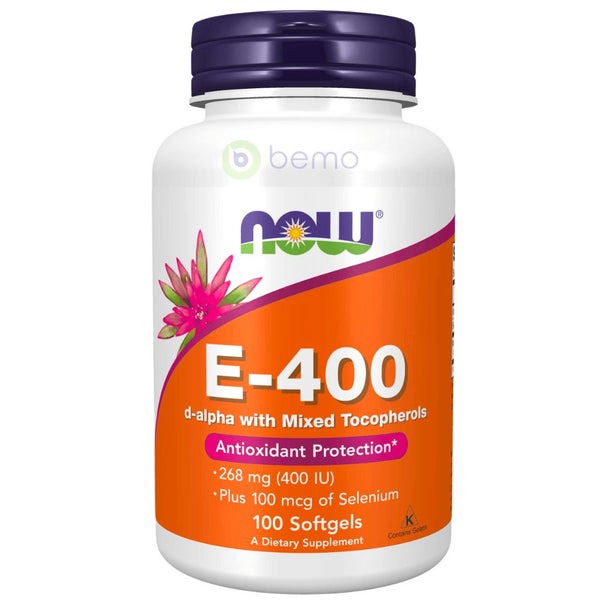 Now Foods, E-400 (Mixed Tocopherols), 100 SoftGels Carousel 1