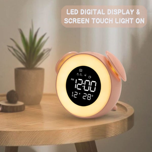 Alarm Clock with Touch Color-Changing Night Light Digital Alarm Clock White Carousel 2