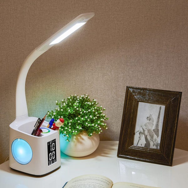 Desk Lamp Desktop Night Light Dimmable LED Table Lamp Calendar Clock Carousel 7