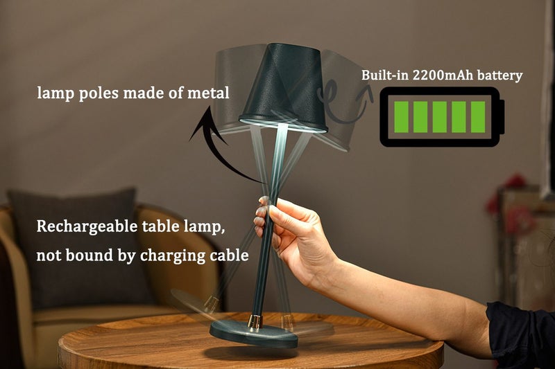 Bar Desktop Table Lamp Mushroom Shape Desk Lamp Bedroom Night Light-Navy Blue Carousel 2