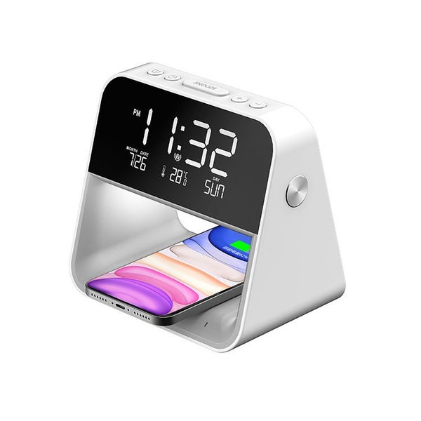 Bedside Reading Table Lamp Wireless Charging Wake-up Alarm Clock Night Light Carousel 2