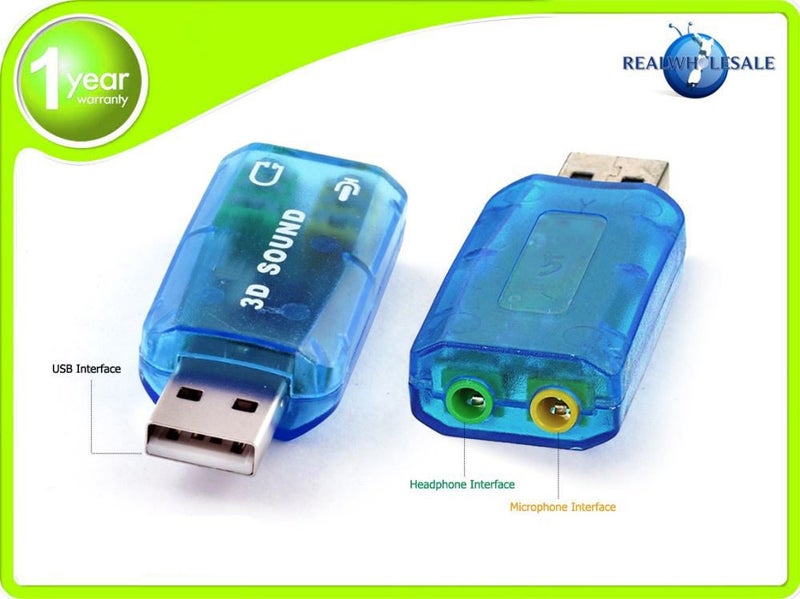 3.5mm to USB Sound Card Adapter Audio 5.1 2pcs Carousel 1
