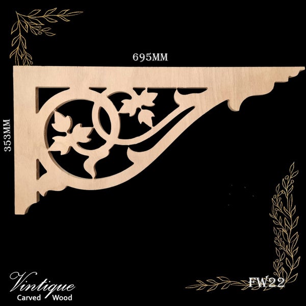 Carved wooden Lace Fretwork Corner -Irishtown (FW22) 695mm x 353mm Carousel 3