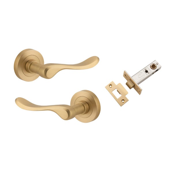 Iver Stirling Door Lever Handle on Round Rose Passage Kit - Available in Various Carousel 1