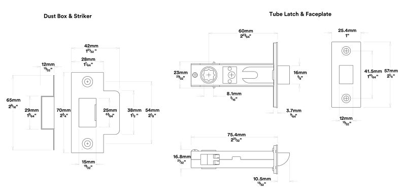 Iver Verona Door Lever Handle on Stepped Backplate Passage Kit Carousel 4