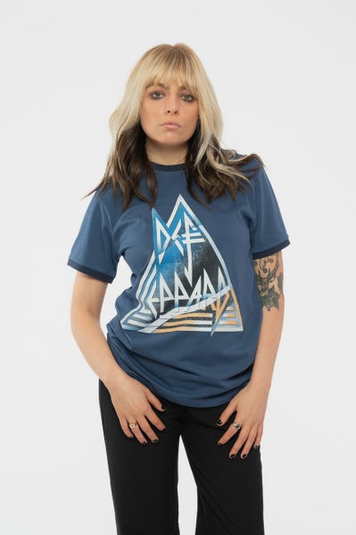 Def Leppard Triangle Logo Ringer T Shirt Carousel 3