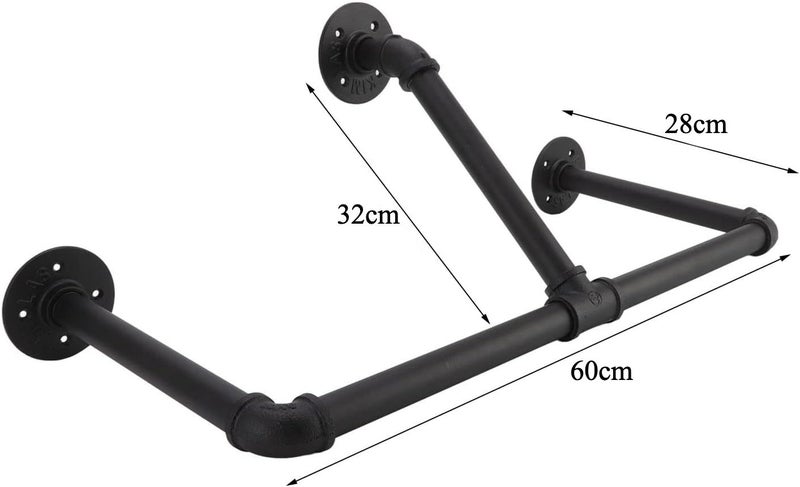 Wall Mounted Industrial Pipe Garment Rack-60CM New Carousel 2