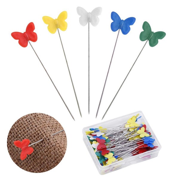 200Pcs Colorful Quilting Pins Flat Head Sewing Pins with Plastic Box Carousel 2
