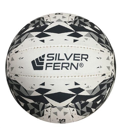 SILVER FERN PS SUPERGRIP NETBALL - BLACK/WHITE SIZE 5 Carousel 1