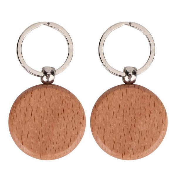 10PCS Beech Wood Key Chain Key Tags Keychains DIY Clothing Bag Decoration Carousel 3