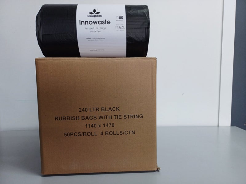 240Ltr Black Rubbish Bags / Bin Liner (ctn 200) Carousel 1