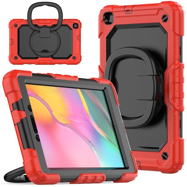 Samsung Galaxy Tab A 8.0 inch Handle Ring Folding Stand Case-Red&Black Carousel 1
