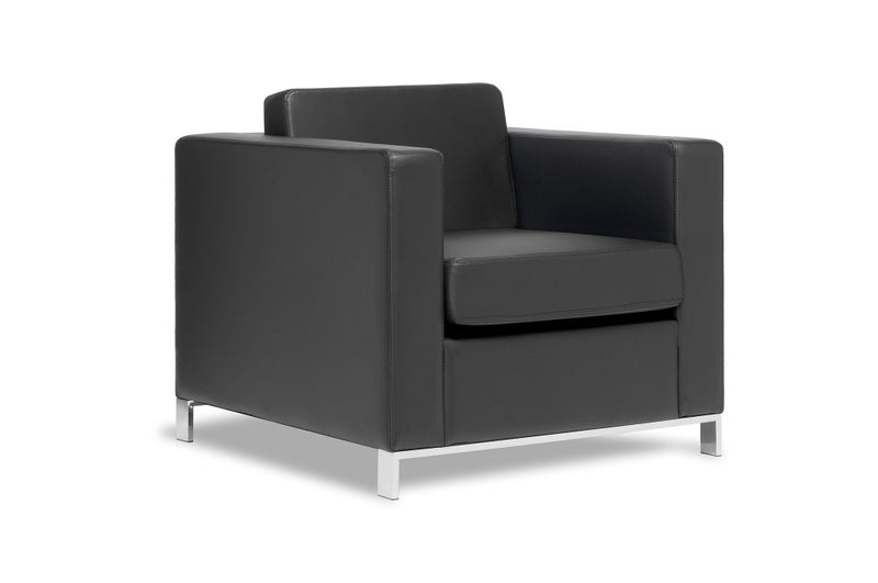 Eden Carlo Chair Sofa, Black Leather-Look Carousel 1