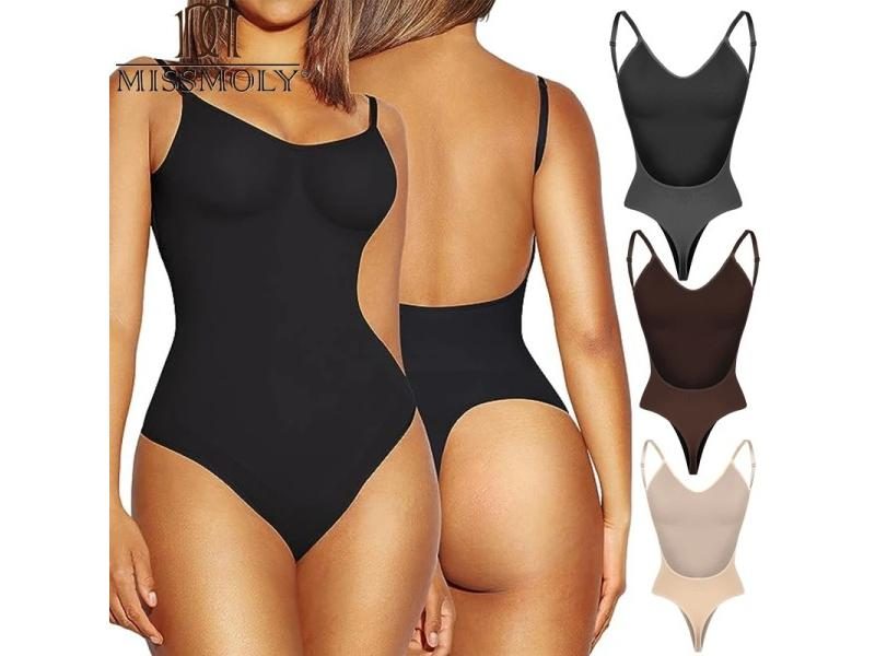 MISSMOLY Womens Backless Bodysuit Thong Tummy Control Butt Lifter Camisole Carousel 2