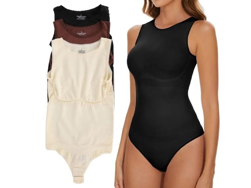 Tummy Control Shapewear Women's Thongs Bodysuit Seamless Overalls Carousel 2