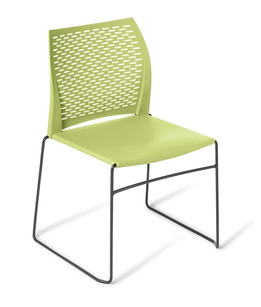 Eden Net Meeting Chair, Stacking, Black Frame, Avocado Shell Carousel 1