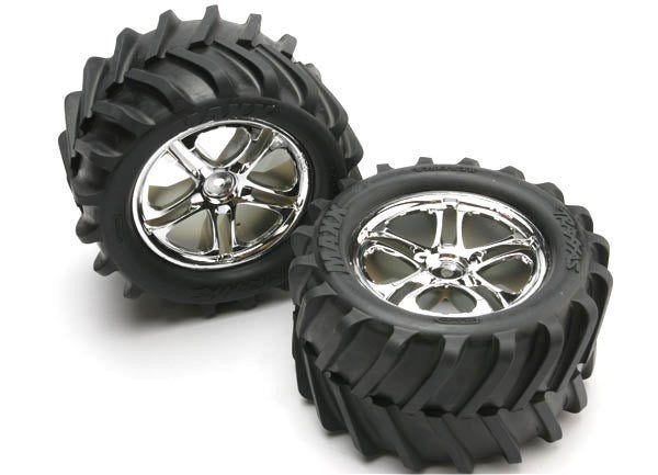 Traxxas 5173 - Tires & Wheels Assembled Glued (Ss (Split Spoke) Chro Carousel 1