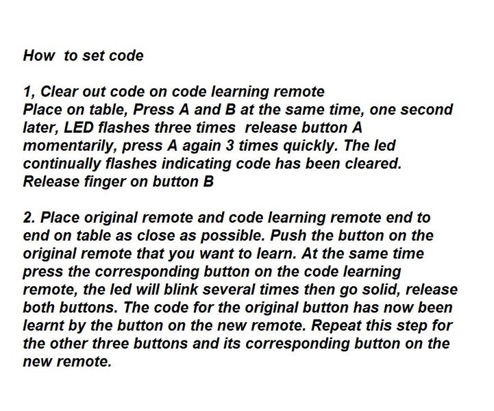Universal Self-Learning Remote Control 4 Button 433 MHz keyfob Lock/unlock YE9 Carousel 7