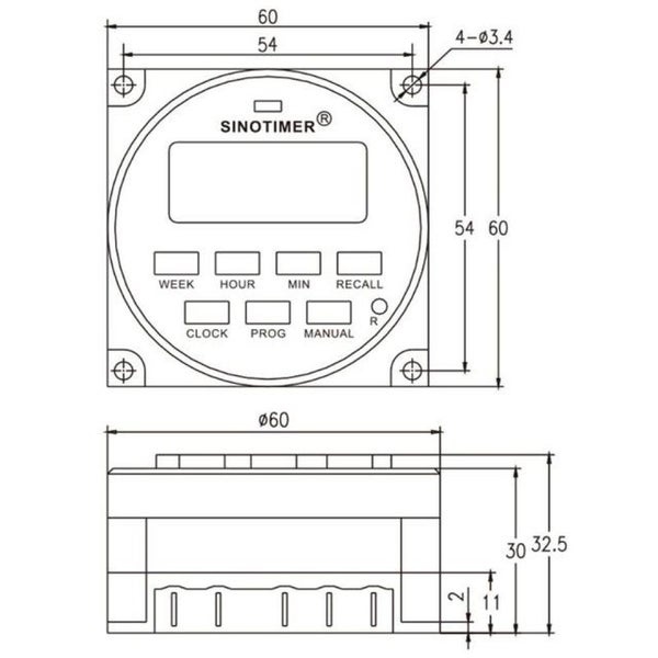 Programmable 7 days Dig Timer Switch SINO TM618N-3 OC6 Carousel 8