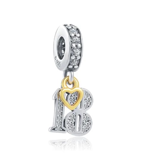 Sterling Silver 18 Charm - Fit's Pandora Bracelet Carousel 1