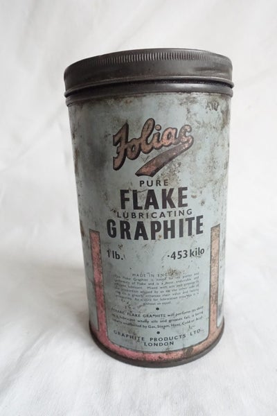 Vintage Foliac Pure Flake Lubricating Graphite Tin with Most of Contents (SKU C2 Carousel 1