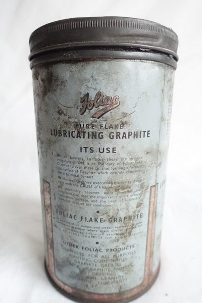 Vintage Foliac Pure Flake Lubricating Graphite Tin with Most of Contents (SKU C2 Carousel 2