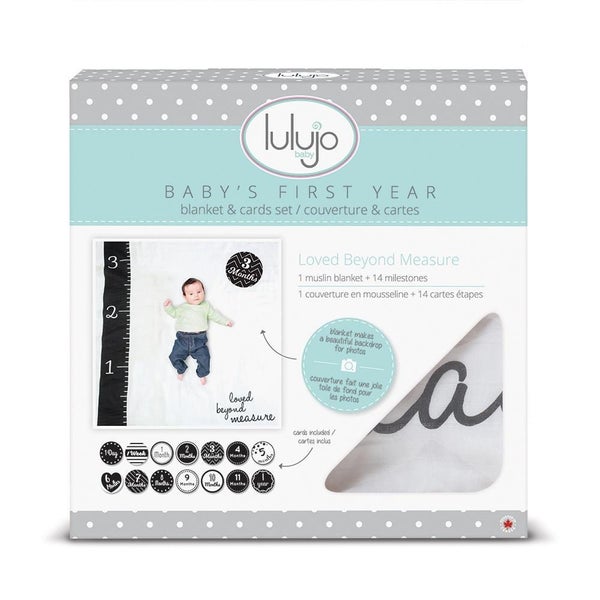 Lulujo's Baby First Year Milestone Blanket & Cards Set - Loved Beyond Measure Carousel 4