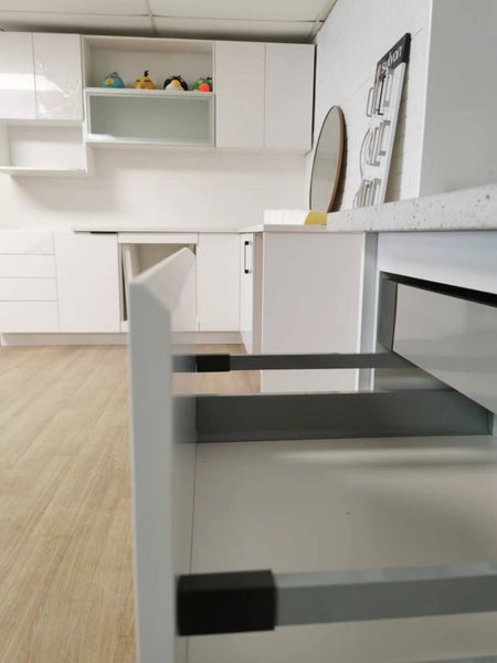 Kitchen cabinets Recessed Handles in White finish (45 degree bevel edge) Carousel 15