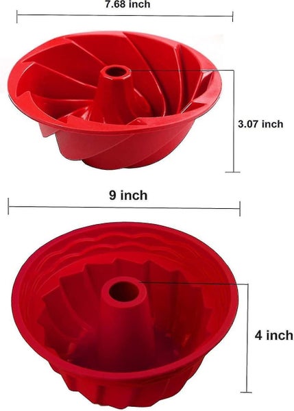 Silicone Baking Molds 2-pack, Fluted Round Cake Pan, Non-stick Cake Pan For Jell Carousel 2