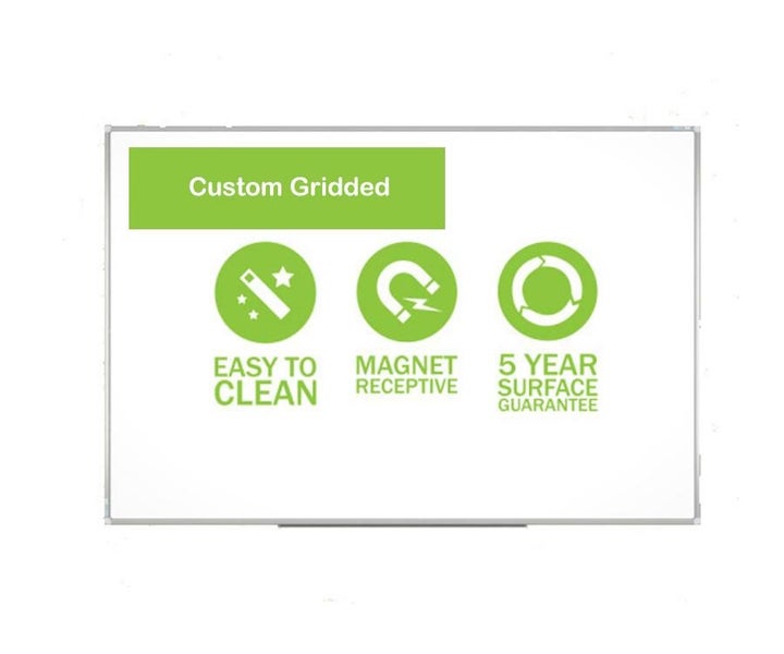 Custom Gridded Lacquered Whiteboard 400 x 600mm - Magnetic Carousel 1