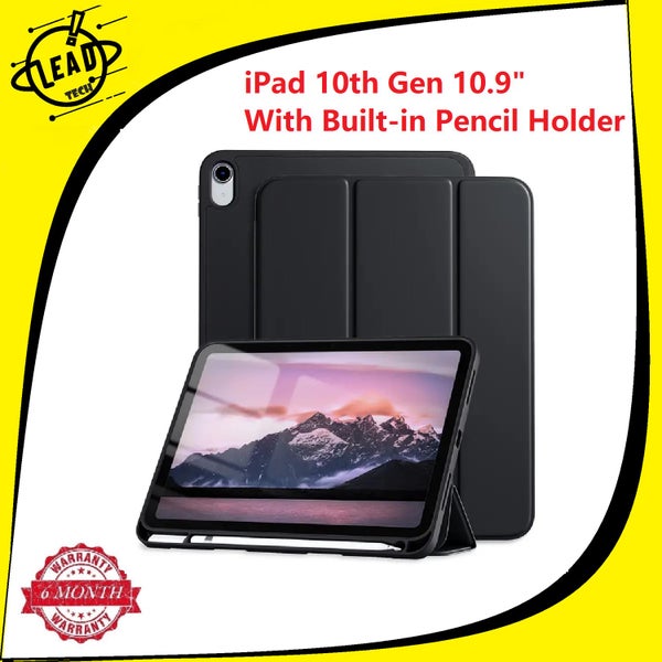 iPad 10.9 NEW iPad 10th Gen 2022 with Pencil Holder, Soft TPU Protective Stand Carousel 1