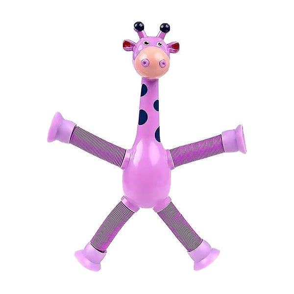 4 Pieces Telescopic Stretchy Giraffe Suction Toy Tube Shape Changing Fidget Bloc Carousel 2