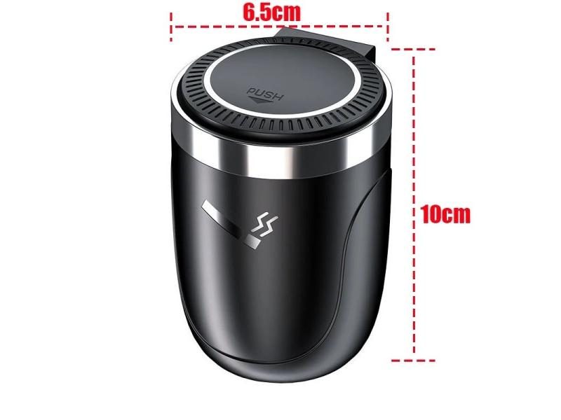 Car Ashtray With LED Light Universal Alloy Ash Tray Aluminum Cup Smokeless Carousel 1