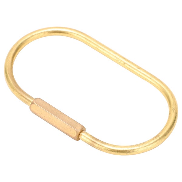 Outdoor Brass Screw Lock Clip Key Chain Ring Retro Oval-Shaped Keychain Carousel 3