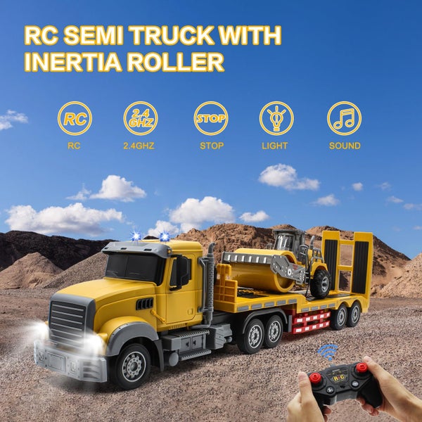 RC Semi Truck with Trailer 1:24 RC Semi-Trailer Engineering Tractor Carousel 2