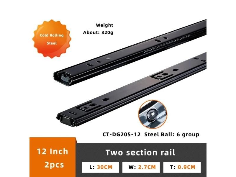 8-20Inch Cold Rolled Steel Drawer Slides Close Drawer Track Rail Sliding Carousel 1
