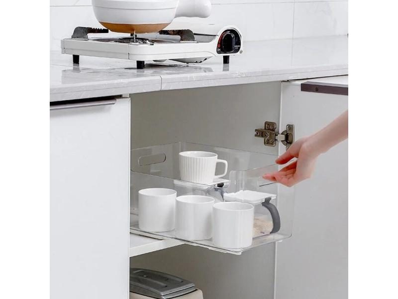 2Pcs/Set White Kitchen/Bedroom Closet Slides Pullout Track Carousel 1