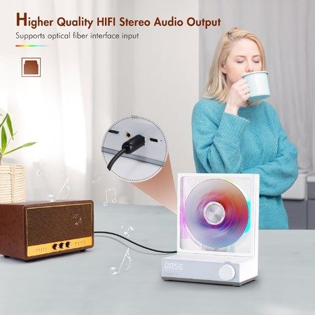 CD Player Portable Bluetooth 5.3 Desktop CD Player with RGB Lights Portable CD P Carousel 1