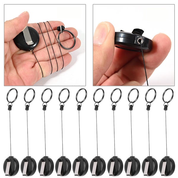 10Pcs/Set Nylon Rope Telescopic Key Chain Easy Pull Buckle Anti-Theft Key Ring Carousel 2
