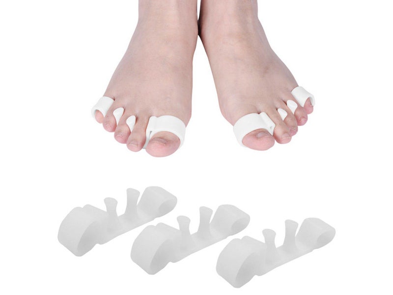 3 Pairs Toe Separator Hallux Valgus Corrector Straightener - White Carousel 1