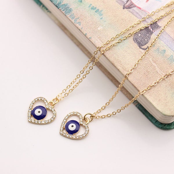 Evil Eye Necklace Heart Water Wave Chain Carousel 2