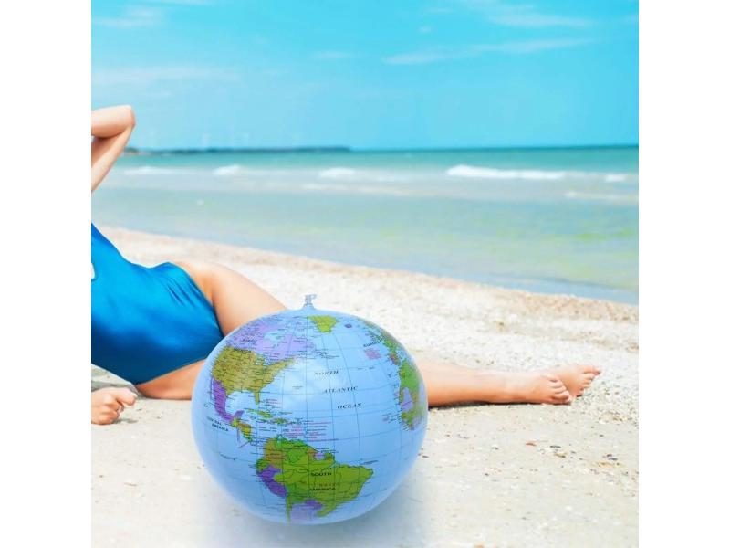 Inflatable Earth Globe Easy To Read Geography 40cm Globe Map Beach Ball For Carousel 1