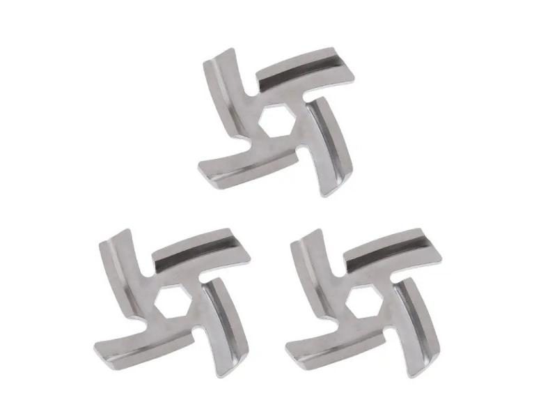 3pcs/set Type 5 Mincer Knife Stainless Steel Anti Rust 4 Blade Hexagon Hole Carousel 1